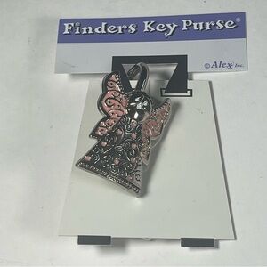 Pink & silver tone alexx finders key purse